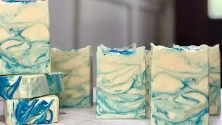 Soap Making and Cutting || Cold Process Soap || Marble Technique || Woodland Sunrise || Acqua