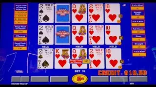 Video Poker: Triple Play - Deuces Wild Poker All Hands Progressive Play Session