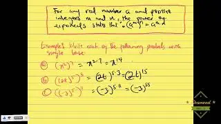 EXPONENTS AND SCIENTIFIC NOTATION: power and zero exponent rule