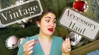 Vintage Accessory Haul; Trying on Vintage Earrings