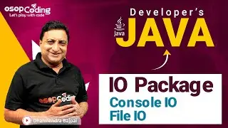 IO Package in Java | Console IO | File IO | Standard IO Objects | Java for Developers | #Java #Lec84