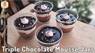 Easy Quick Triple Chocolate Mousse in jars recipe - Eggless Rich Choco Cake 200ml cups - Price Cost