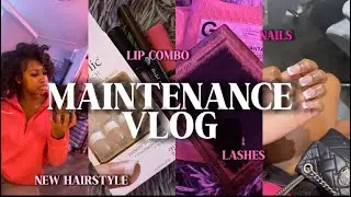 AT HOME MAINTENANCE / SELF CARE VLOG *on a budget*| Lash Clusters, Nails, Hair and etc