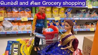ராஜா ராணி Episodes 250 | பொம்மி and சிவா Grocery shopping | Barbie tiny food | Bommi life