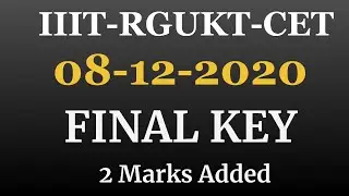 AP IIIT RGUKT CET - 2020 Final Key