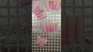 Pink Bling Nail Set💅🏽😍✨️ #nails #nailart #pinknailart #bling #naildesign #rhinestones #pink 🩷💖💕💗💝💟