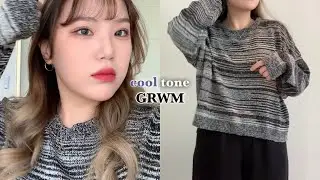 SUB) 평생 웜톤으로 살아온 인간의 겨울쿨톤 메이크업 GRWM in jeju🌴