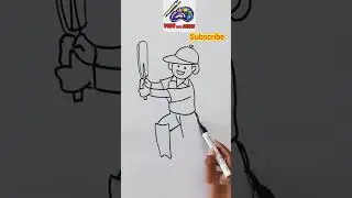 draw a boy playing cricket #draw_with_ankan #viralshort #shorts