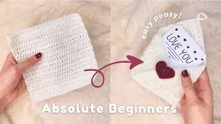 Absolute Beginner Crochet Love Letter Pouch💌Crochet Tutorial✨diy pouch