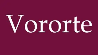 How to Pronounce ''Vororte'' (Suburbs) Correctly in German