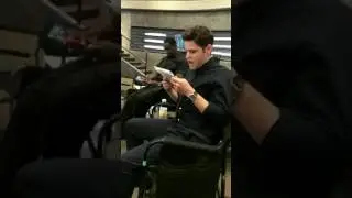 Floriana Lima and Jeremy Jordan on Set of Supergirl