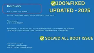 Your PC/Device Needs to be Repaired BCD Error Code 0xc000000F | Windows Recovery Blue Screen Error ✅