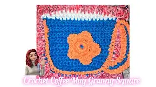 Granny Square with Coffee Cup Motif | Crochet Tutorial