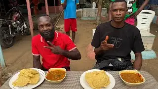 EATING COMPETITION: The first person to finish his plate of okra soup wins 50,000