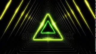 Background Futuristic Tunnel with Neon Lights. Looped 3d Animation Art Concept
