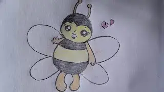Easy Draw Cute Bee Step By Step