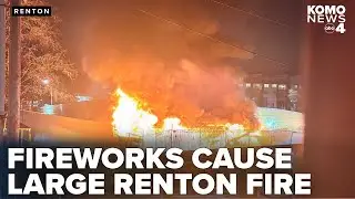 Fireworks cause large New Year's fire at Renton supermarket