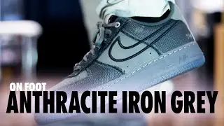 На ногах! Nike Air Force 1 '07 Anthracite Iron Grey Light Violet Ore Black Shopes 4K IQ0614-060