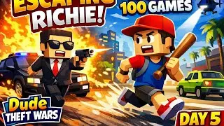 Escaping Richie From Jail | Day 5 100 Days 100 🎮 Games | Dude Theft Wars | Ayushwaygamerz. 