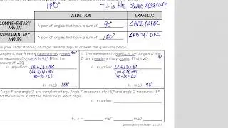 Angle Relationships and Triangles 