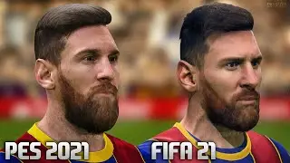 FIFA 21 vs PES 2021 - FC Barcelona Player Faces Comparison