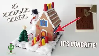 Making a Gingerbread House Using Construction Materials #DIYproject #concrete