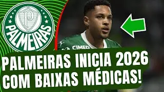 Palmeiras inicia 2026 com baixas médicas; veja lesionados e previsões de volta!
