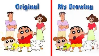 Shinchan Family 👪  Colour Drawing || Shinchan Drawing #ShinChanFamily