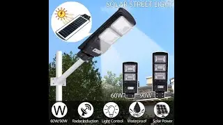 Lampadaire solaire LED avec t&eacute;l&eacute;commande et capteur de mouvement PIR