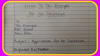 Letter to Principal for Fee Concession | English Writing | Handwriting @educationadda1066 