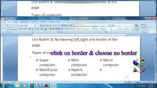 Easily set Bullets & Numbering(ms word) left right & middle of the page. #bullets #numbering