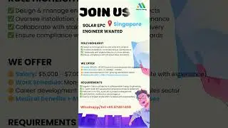 SOLAR EPC Singapore ENGINEER WANTED