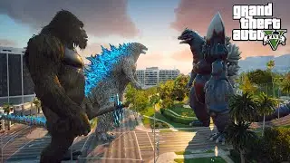 Godzilla and Kong vs Space Godzilla - GTA V Mods