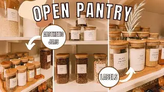 DIY Floating Shelf Open Pantry (minimal/boho)