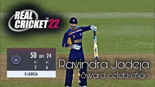 Ravindra Jadeja trade Mark celebration - The Sword in RC22 #shorts  #rc22  #jadeja