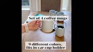 Hasense 15 Oz. Porcelain Coffee Mugs Set of 4 with Large Handle for Coffee, Tea, Glaze Ceramic
