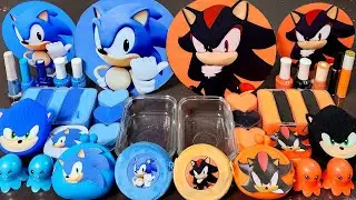 ASMR SONIC vs SHADOW Slime Mixing Makeup,Parts,Glitter Into Slime. #ASMR#satisfying#slimevideos