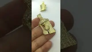 Micro Jesus piece pendant chain necklace micro pave set diamonds jewellery Bijouteriegonin.com