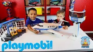 Pretend Play PLAYMOBIL AIRPORT and AIRPLANE UNBOXING