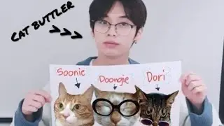 LEEKNOW with his cats ( Soonie , Doongie , Dori )