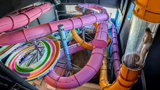 AQUALOOP WaterSlide went WRONG! She GOT STUCK 😬