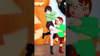 Happy Halloween Week 2024!🎃Frisk x Chara - Mesmerizer サツキMeme (UT Undertale MMD animation) Miku Teto