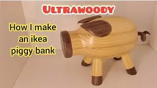 wood turning a beautiful piggy bank from an Ikea bed