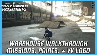 Warehouse - Full Walkthrough - All Missions, Points and Vicarious Visions Logo - THPS 1+2 [4k HDR]