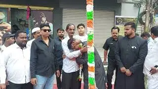 Amjed Ullah Khan (Spokesman) MBT hosting Flag on the eve of Republic Day at Zaiqa Hotel: