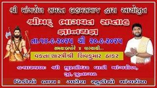 શ્રી માંગરોલ બ્રહ્મ સમાજ દ્રારા આયોજિત ભાગવત સપ્તાહ જ્ઞાનયજ્ઞ દિવસ-3