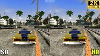 Burnout 3: Takedown Standard Textures vs HD Texture Pack - Graphics Comparison (1440p)(PS2, PCSX2)