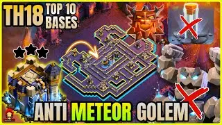 ANTI METEOR GOLEM TOP 10 TOWNHALL 18 BASE ! TH18 LEGEND BASES WITH LINK ! ANTI 2 STAR TH18 WAR BASE