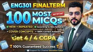 ENG301 Final Term Exam 2026 🔥 Important MCQs & Most Expected Questions | VU