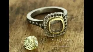 Bespoke Yellow Cushion Cut Diamond Engagement Ring | Hatton Garden, London